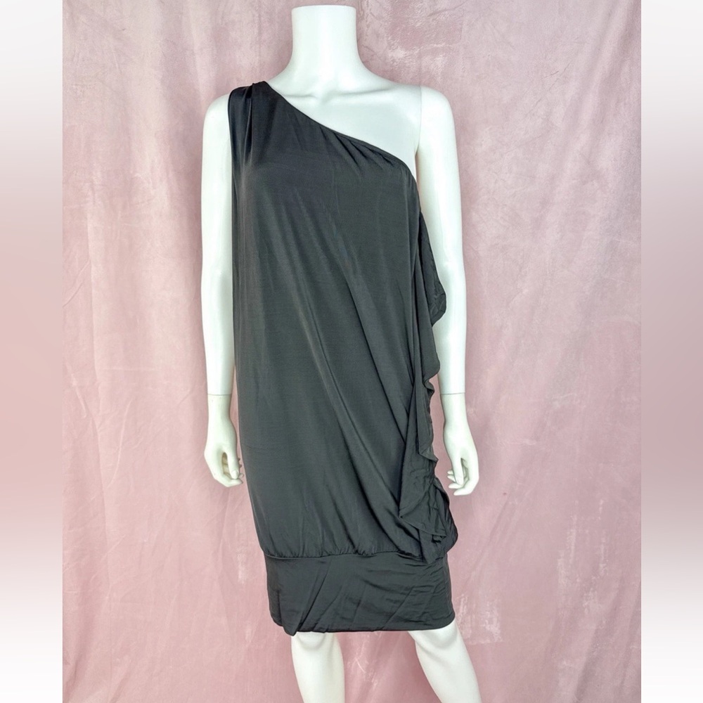 NWT JUST CAVALLI Womens Gray Knit One Shoulder Dress Size 10 US 46 EU Y2K Club